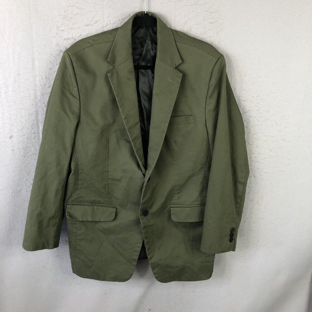 STUDIOSUITS Blazer Mens 44R Green Hand Crafted Sport Coat Two Button Jacket